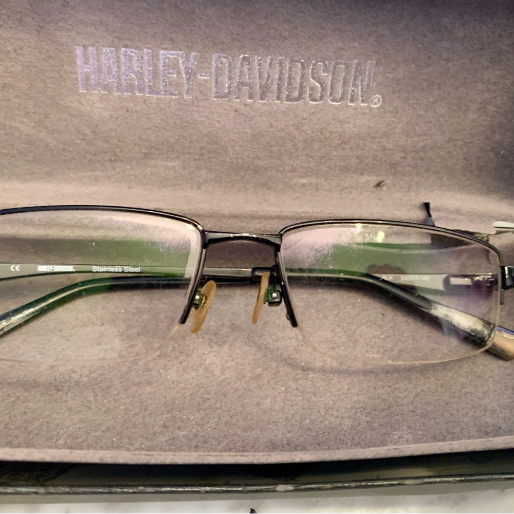 Harley Davidson Rectangular Men's Eyeglasses HD422 BLK  53 [] 17-140 In Case